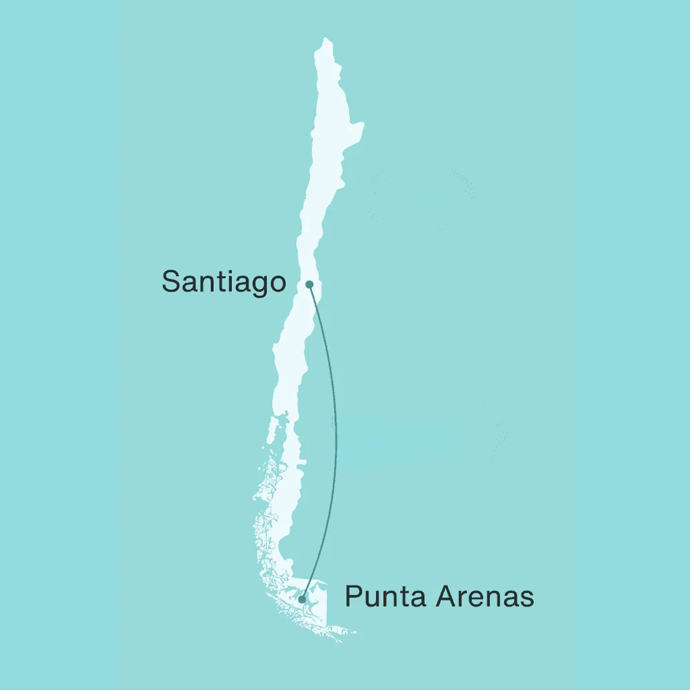 Mapa de Chile: presencia desde Santiago hasta Punta Arenas